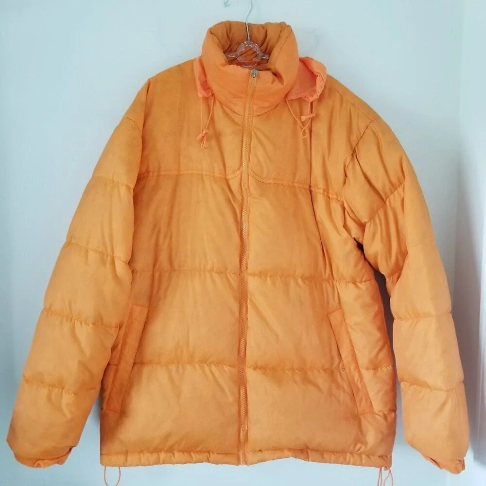 Steve Barrys Sz L Mens Jacket Outdoor Hooded Warm Goose Down Feather Puffer Coat